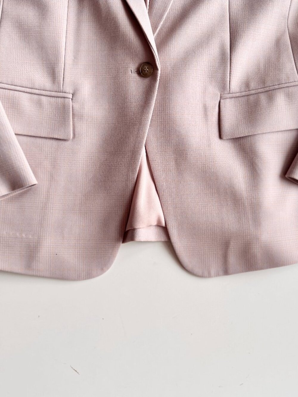 CLUB MONACO Borrem Pink Mauve Wool Blend Single Breasted Blazer, Size 12 - Picture 9 of 16